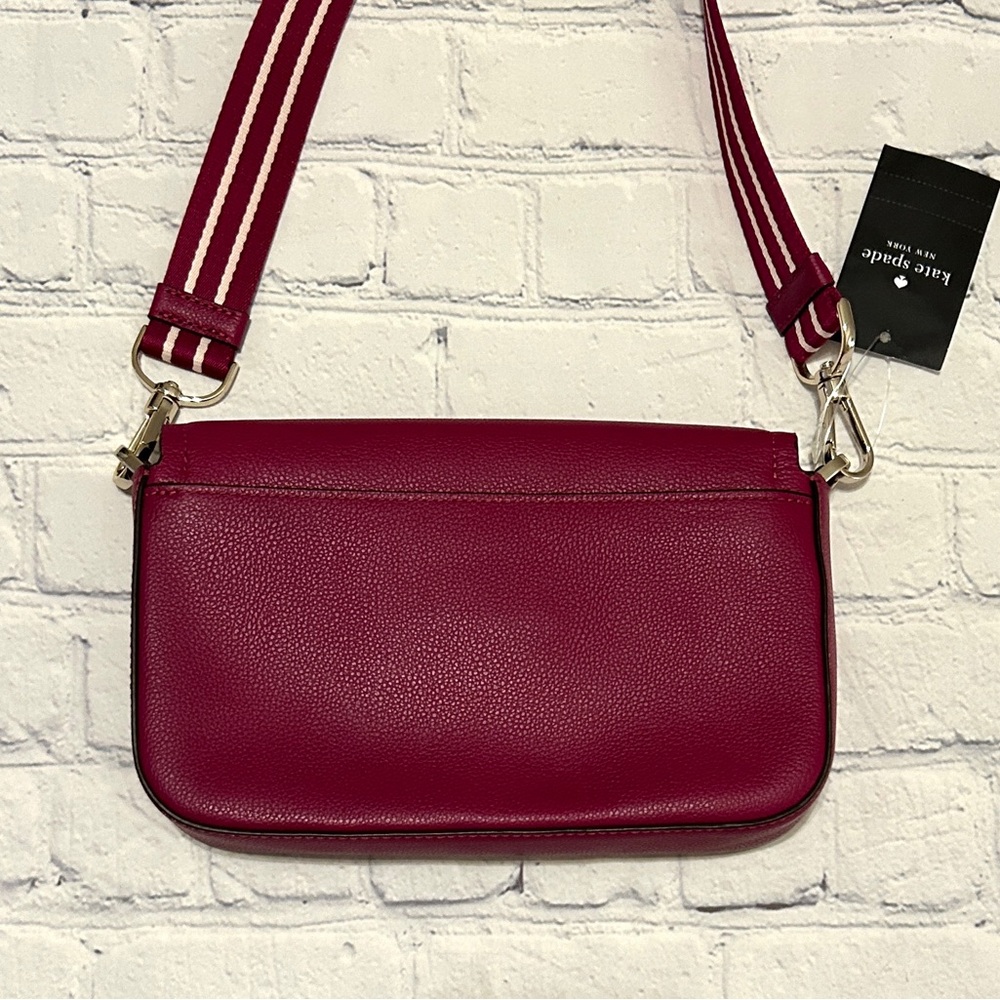 NWT Kate Spade Raspberry Pebbled Leather Crossbody and Coin Purse (Retail $349) - Picture 3 of 9